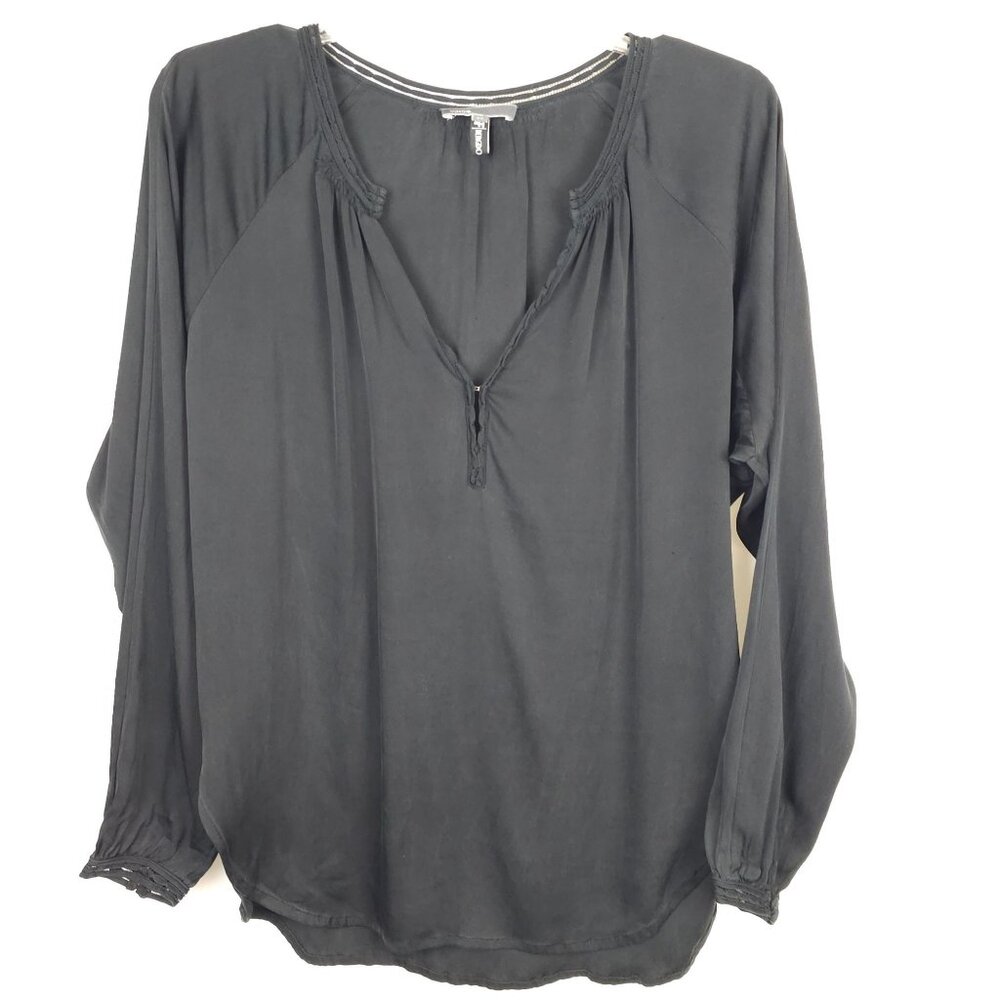 Dark Fairy Goth Fall Boho Casual Witchy Flowy Oversized Black Vince BG Blouse XS